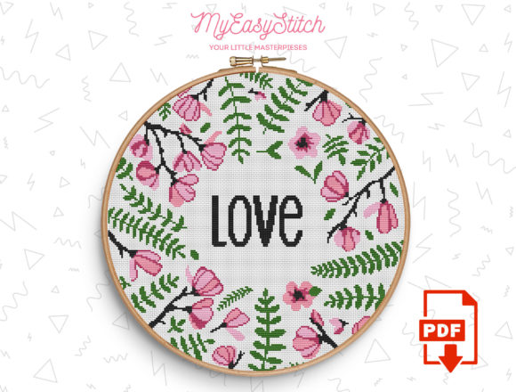 Reviewing Love Cross Stitch Pattern for Small Business Merch